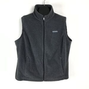 Columbia Benton Springs Fleece Vest Women's Plus 2X Gray Full Zip Outdoor Hiking